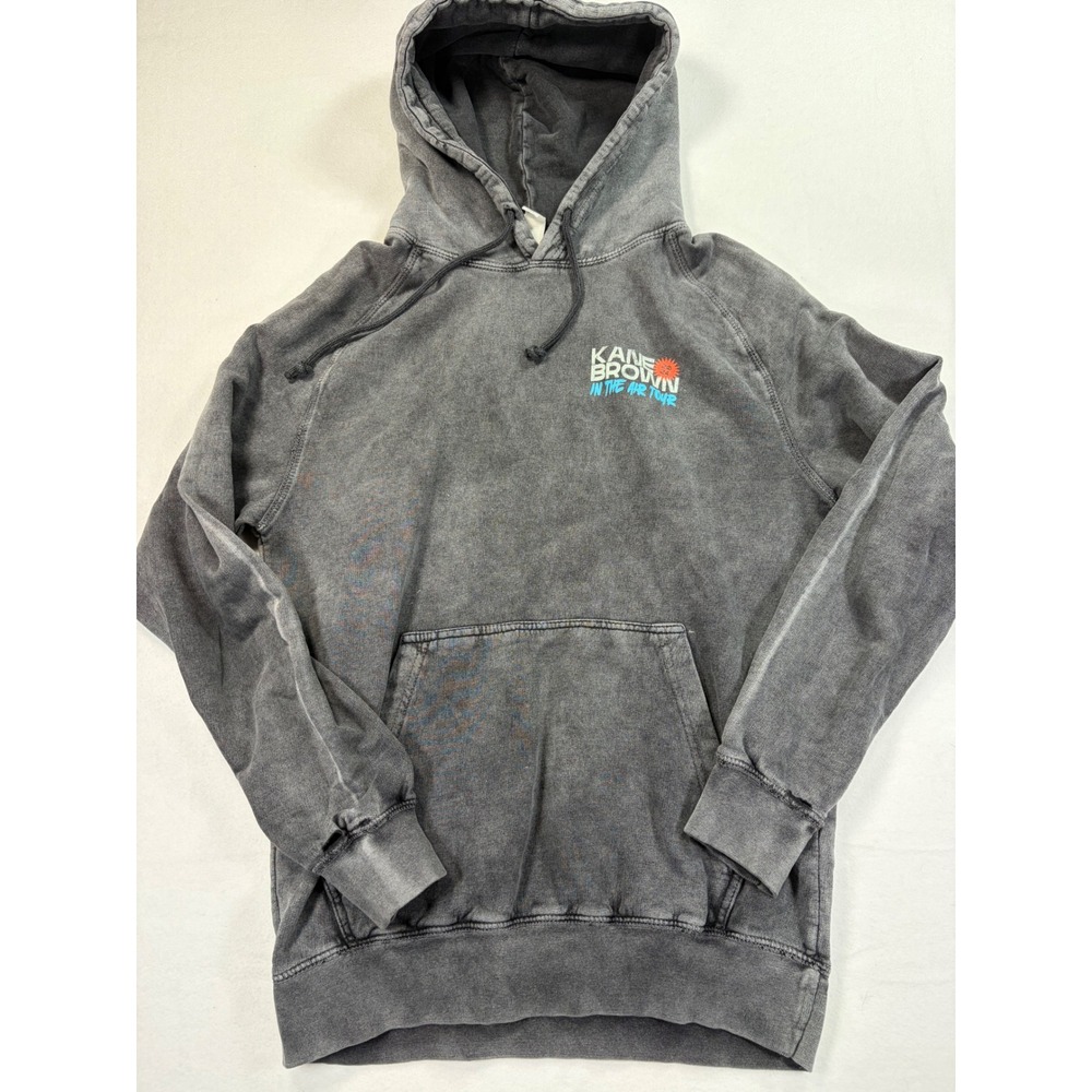 Kane Brown In The Air Tour 2024 Hoodie Mineral Wash Grey Lane Seven Small
